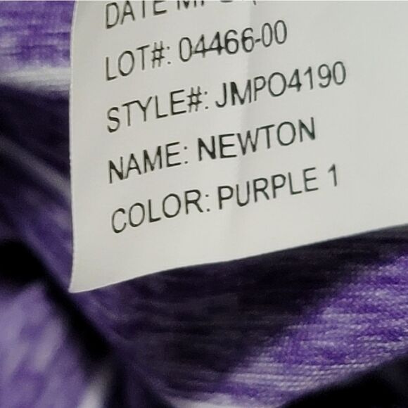 Johnnie-O Newton Mens Golf Polo Shirt Size L Purple Striped JMPO4190 HSU Logo - Picture 14 of 14